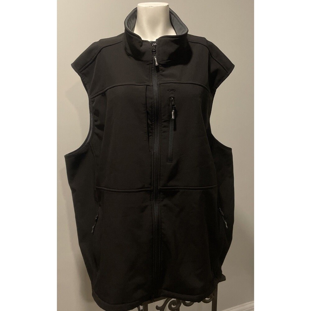 Outdoor Ventures Mens Vest 4XL Black Full Zip Pockets Lined Hiking Golf Fleece